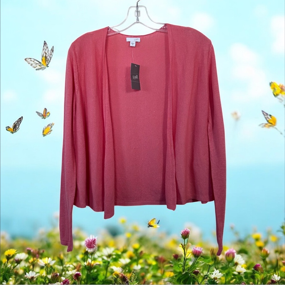 J. Jill Shrimp Open-Front Cardigan